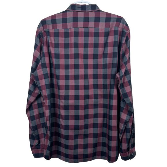 Men's BOSS Hugo Boss Red Gray Lando Checked Button Up Regular Fit Cotton Shirt L - Picture 4 of 11